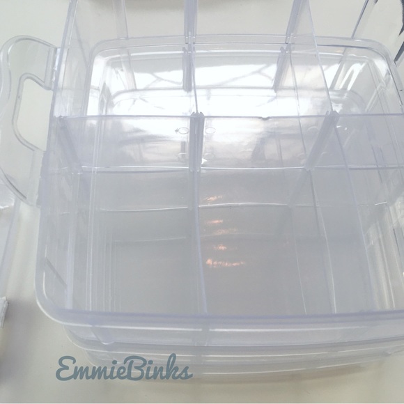 NWT 2 Transparent Clear 18 Grid 3 Layer Stackable Storage Carrying Containers - Picture 5 of 13